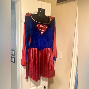 Super Girl Superhero Costume Dress in Red and Blue